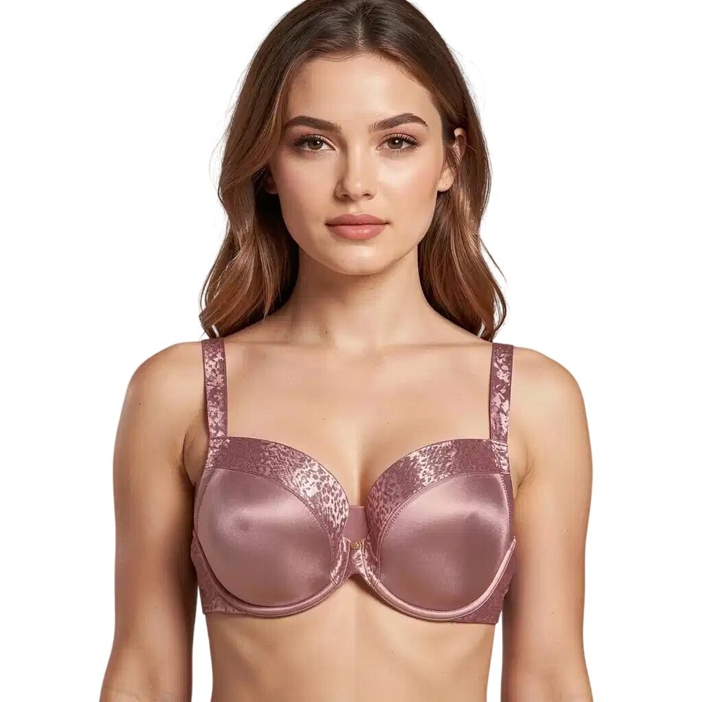 Le Mystere Safari Smoother Bra 36DD/E Dusty Rose Lace Underwire 9978 NWT